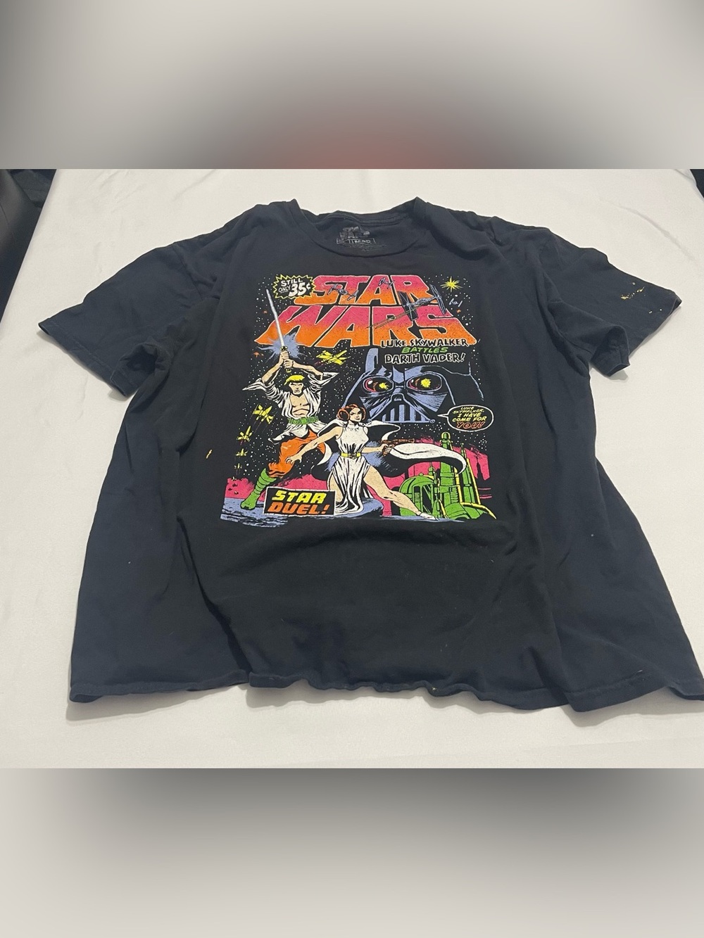 Star Wars Mad Engine Thrashed Distressed Graphic Tee Black Mens 2XL Comic Print